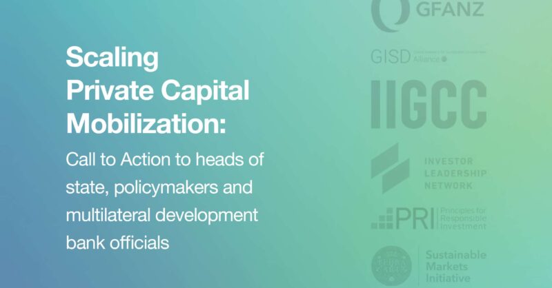 Scaling Private Capital Mobilization Call To Action To Heads Of State Policymakers And